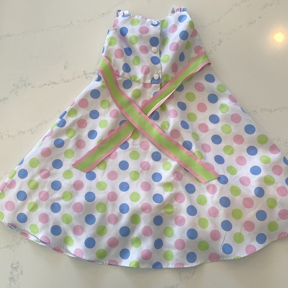 Polkadotted lined kids dress size 5 - Picture 4 of 6
